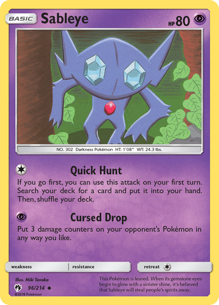 Sableye (96/214) [Sun & Moon: Lost Thunder] Reverse Holofoil