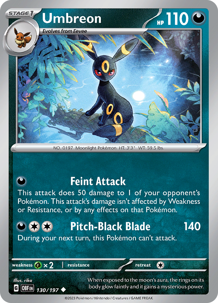 Umbreon (130/197) [Scarlet & Violet: Obsidian Flames] Reverse Holofoil