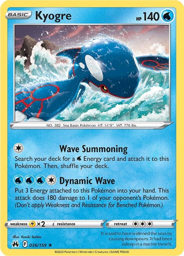 Kyogre (036/159) [Sword & Shield: Crown Zenith] Reverse Holofoil