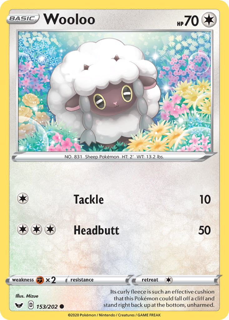 Wooloo (153/202) [Sword & Shield: Base Set] Reverse Holofoil
