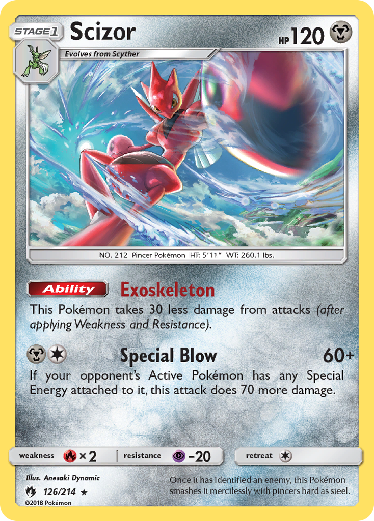 Scizor (126/214) [Sun & Moon: Lost Thunder] Reverse Holofoil