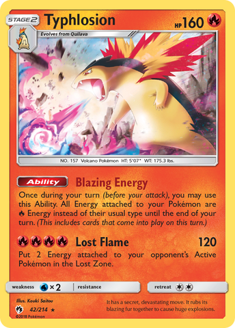Typhlosion (42/214) [Sun & Moon: Lost Thunder] Reverse Holofoil
