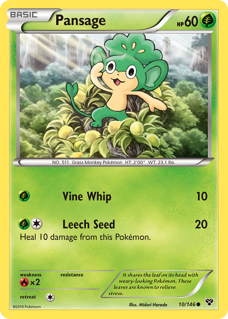 Pansage (10/146) [XY: Base Set] Reverse Holofoil