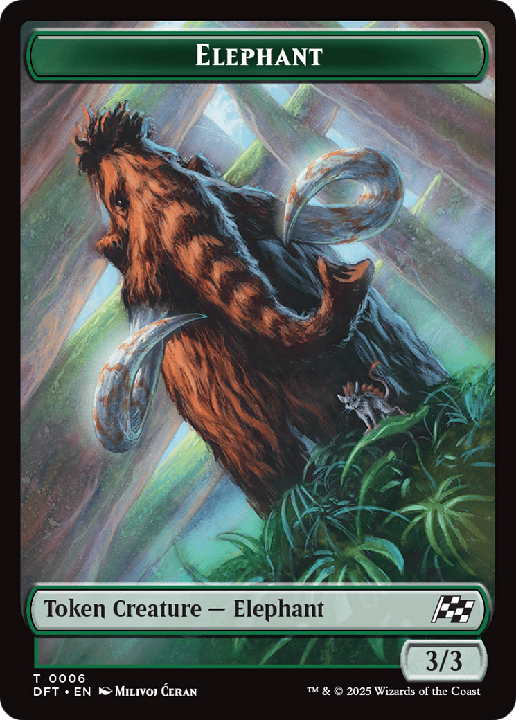 Insect // Elephant Double-Sided Token [Aetherdrift Tokens] Foil