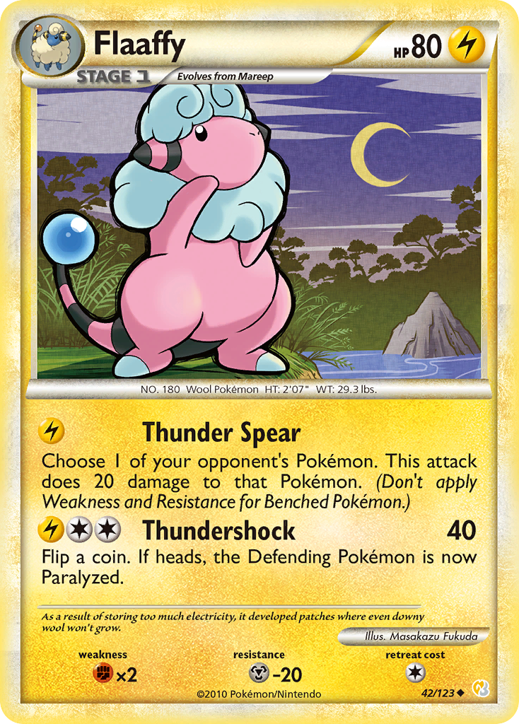 Flaaffy (42/123) [HeartGold & SoulSilver: Base Set] Reverse Holofoil