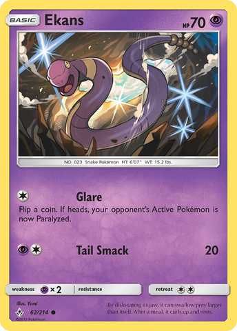 Ekans (62/214) [Sun & Moon: Unbroken Bonds] Reverse Holofoil