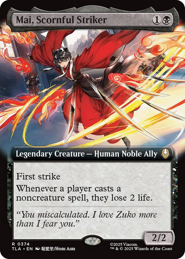 Mai, Scornful Striker (Extended Art) [Avatar: The Last Airbender] Foil