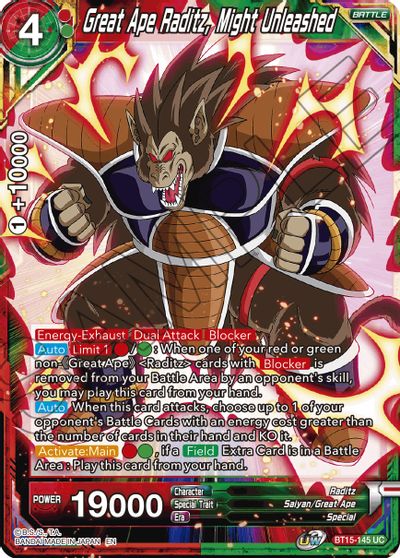 Great Ape Raditz, Might Unleashed (BT15-145) [Saiyan Showdown] Parallel Foil