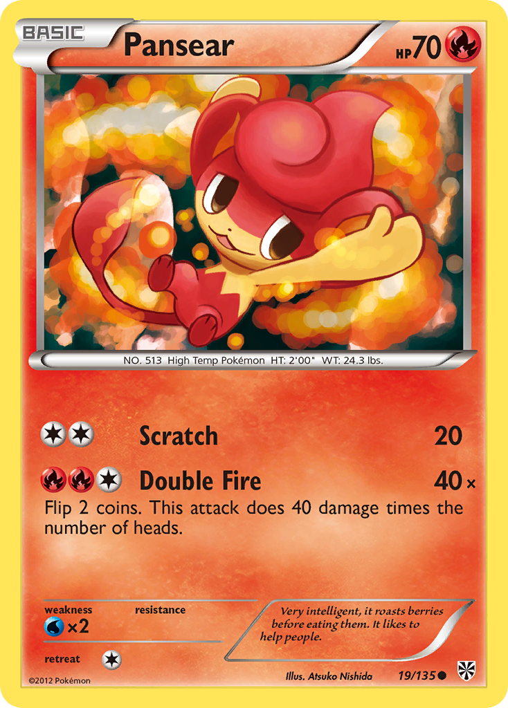 Pansear (19/135) [Black & White: Plasma Storm] Reverse Holofoil
