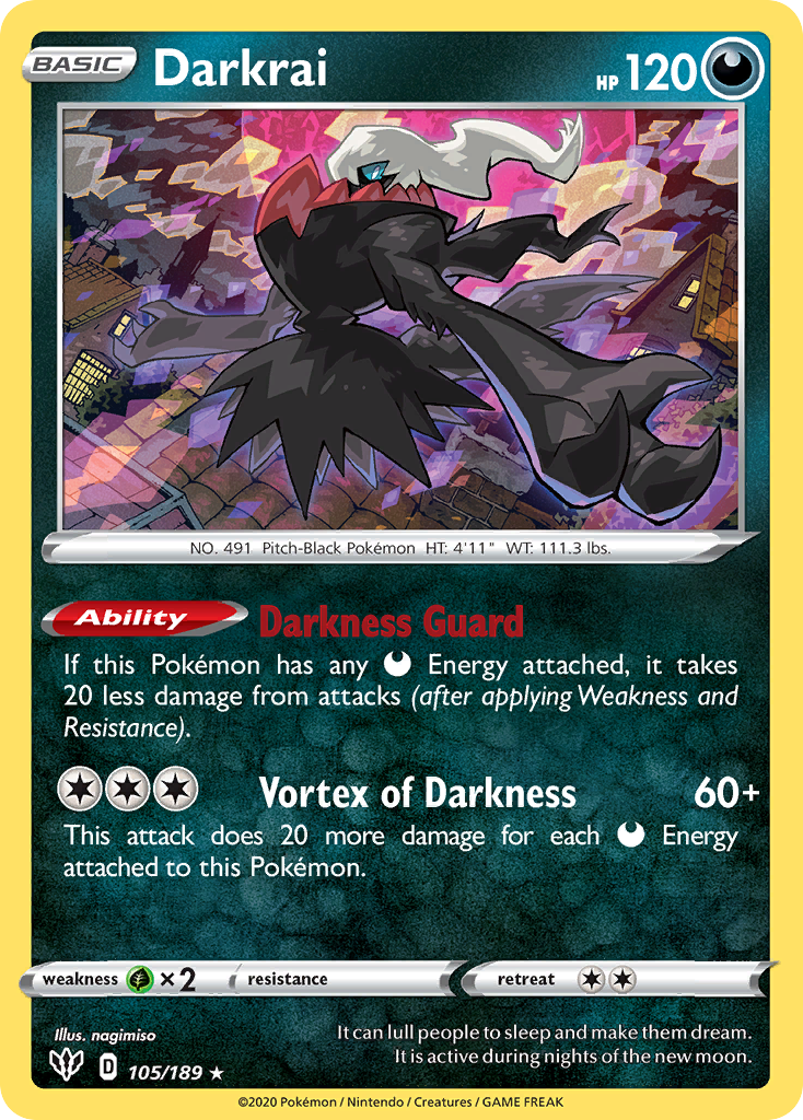 Darkrai (105/189) [Sword & Shield: Darkness Ablaze] Reverse Holofoil