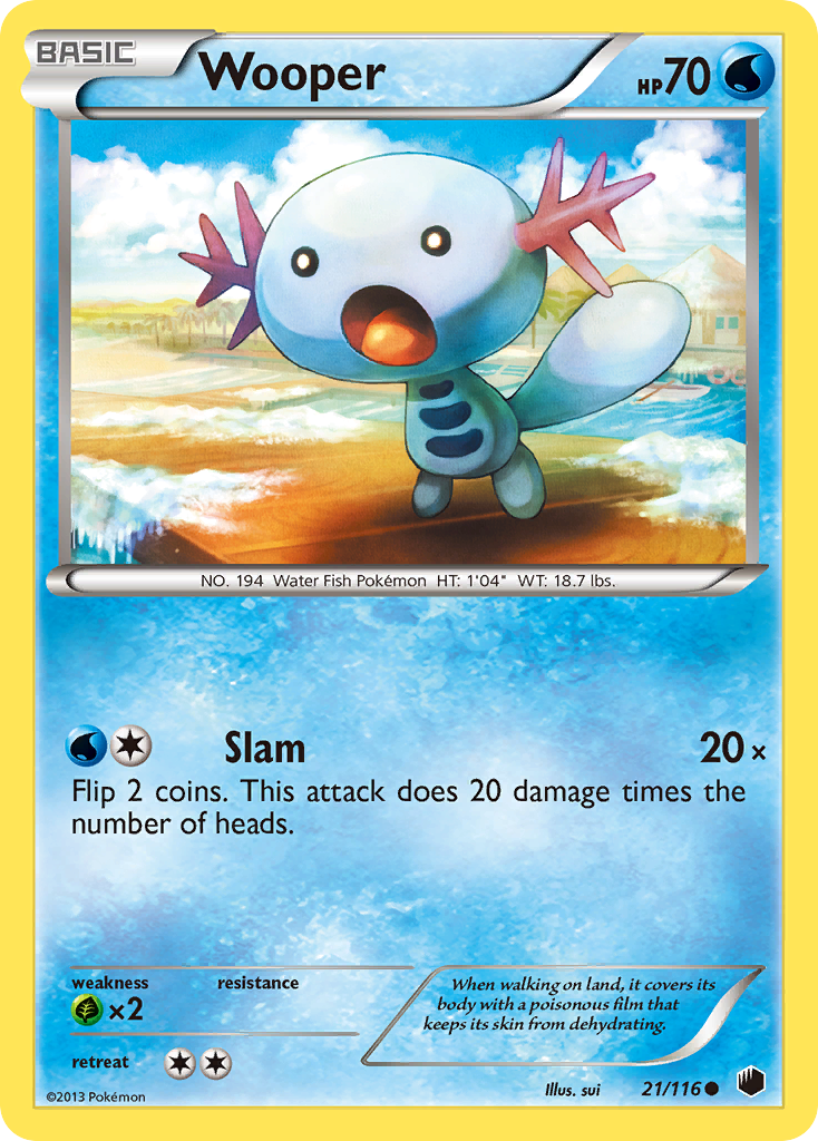 Wooper (21/116) [Black & White: Plasma Freeze] Reverse Holofoil