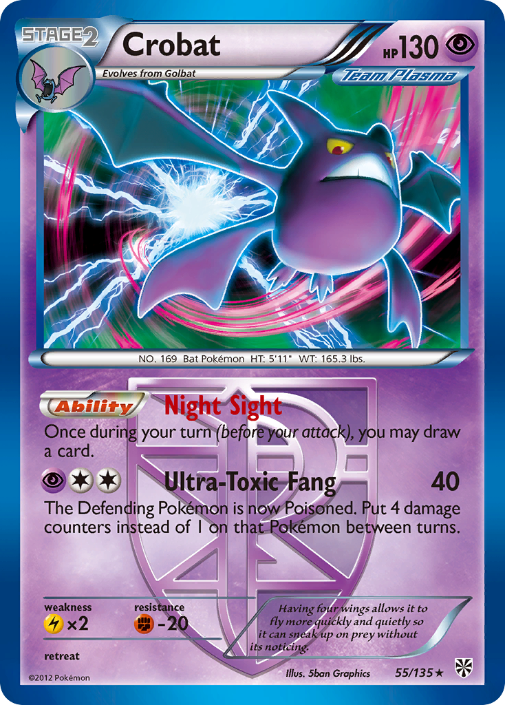 Crobat (55/135) [Black & White: Plasma Storm] Reverse Holofoil