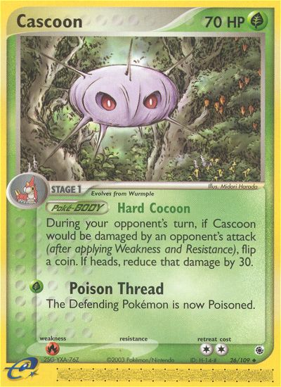 Cascoon (26/109) [EX: Ruby & Sapphire] Reverse Holofoil