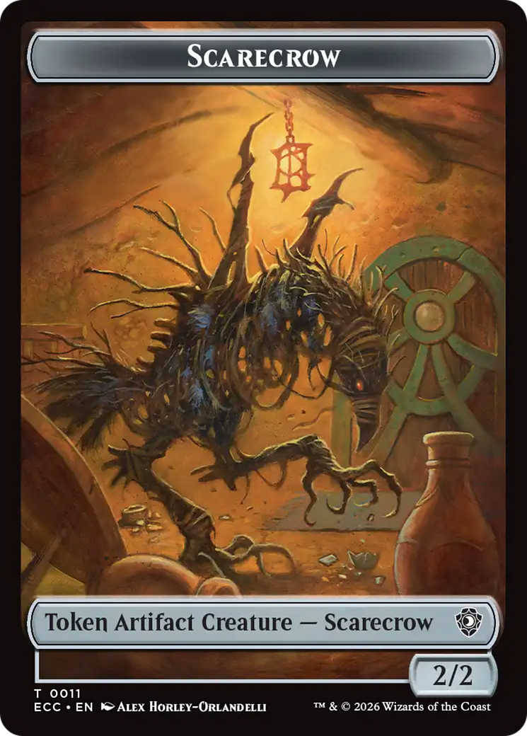 Saproling // Scarecrow Double-Sided Token [Lorwyn Eclipsed Tokens] Foil