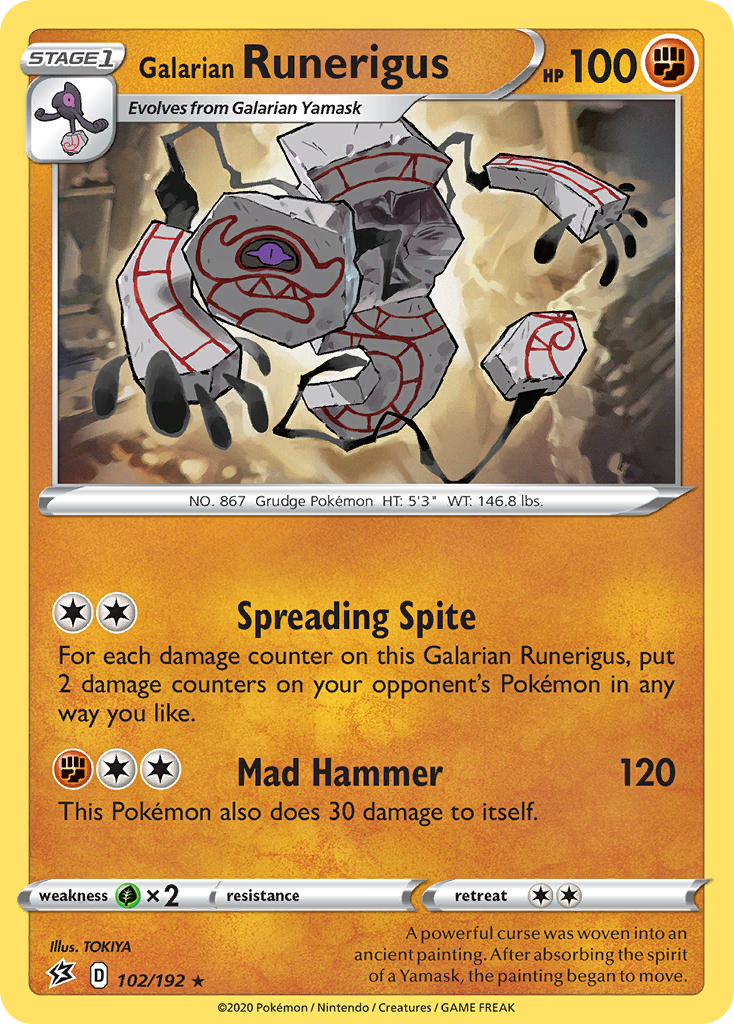 Galarian Runerigus (102/192) [Sword & Shield: Rebel Clash] Reverse Holofoil