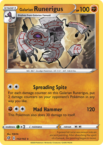 Galarian Runerigus (102/192) [Sword & Shield: Rebel Clash] Reverse Holofoil