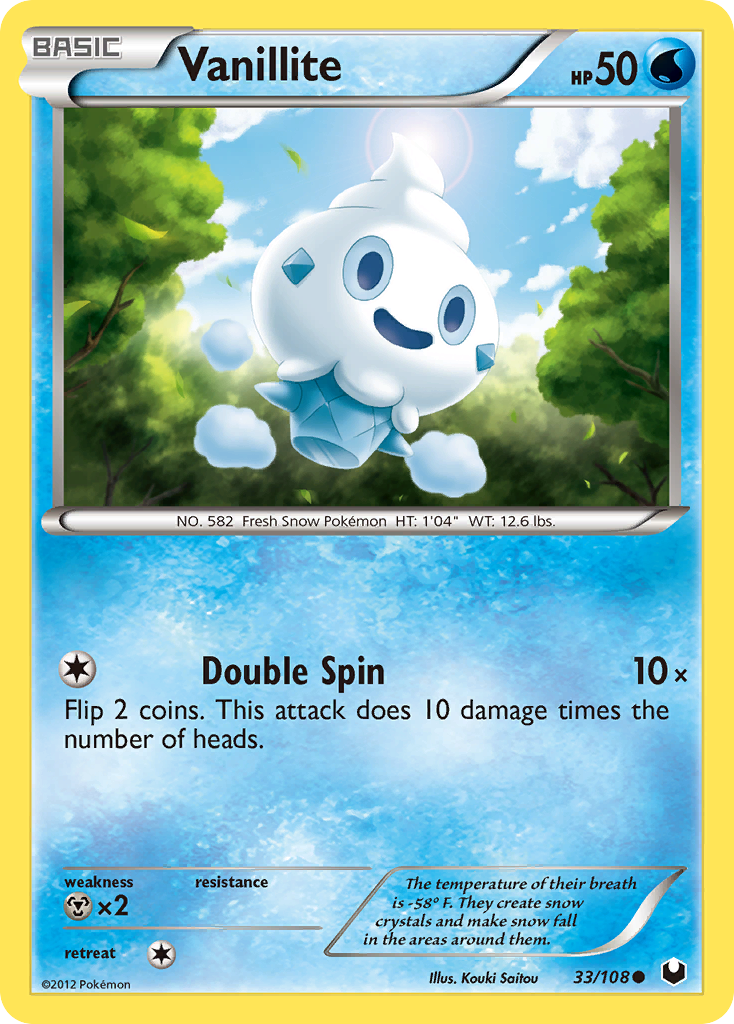 Vanillite (33/108) [Black & White: Dark Explorers] Reverse Holofoil