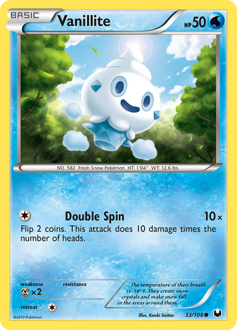 Vanillite (33/108) [Black & White: Dark Explorers] Reverse Holofoil
