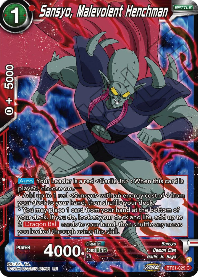 Sansyo, Malevolent Henchman (BT21-029) [Wild Resurgence] Parallel Foil