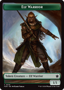 Elf Warrior // Cat (001) Doubled-Sided Token [Foundations Tokens] Foil