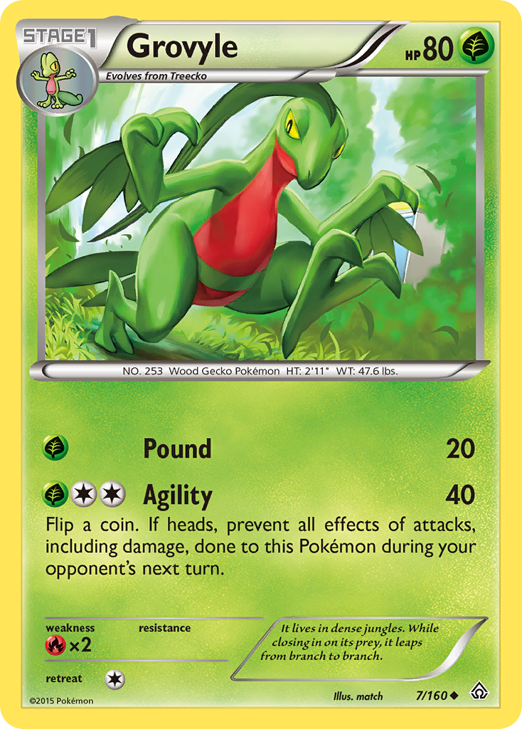 Grovyle (7/160) [XY: Primal Clash] Reverse Holofoil