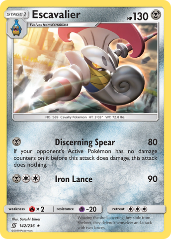 Escavalier (142/236) [Sun & Moon: Unified Minds] Reverse Holofoil