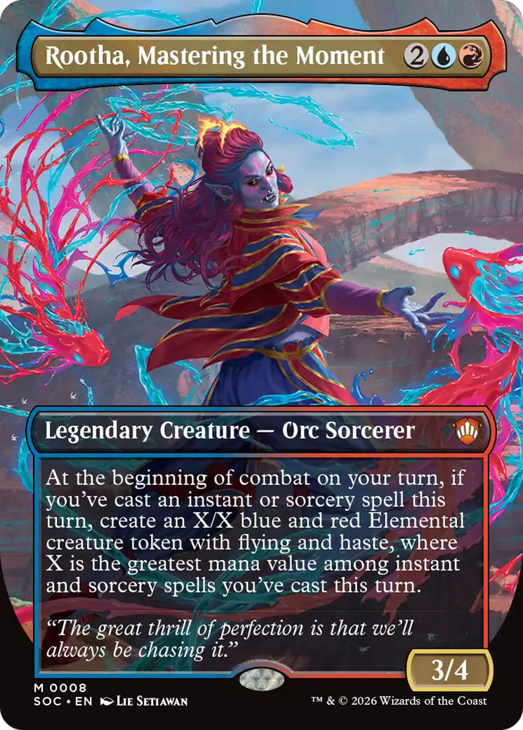 Rootha, Mastering the Moment (Borderless) [Secrets of Strixhaven Commander] Foil