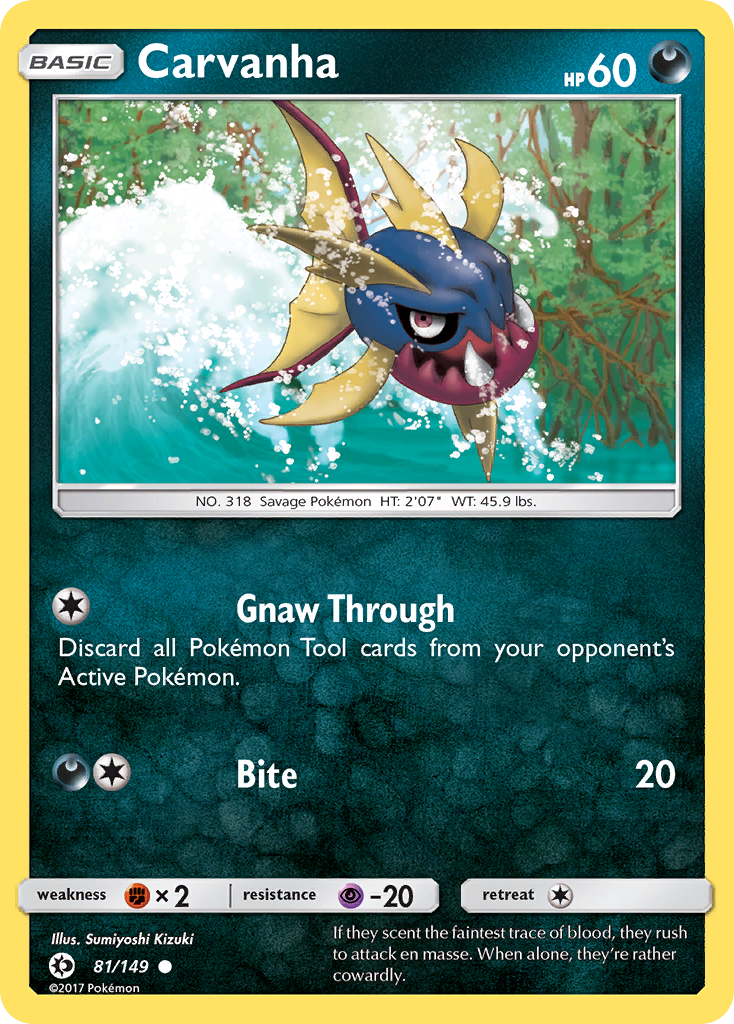 Carvanha (81/149) [Sun & Moon: Base Set] Reverse Holofoil