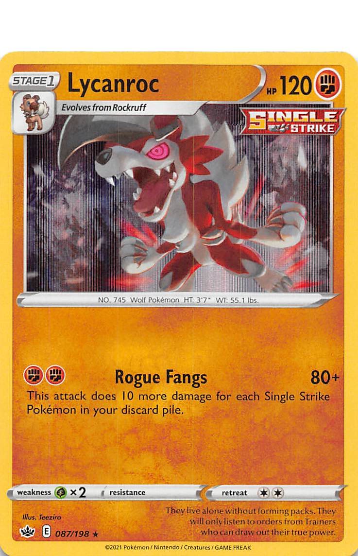 Lycanroc (087/198) [Sword & Shield: Chilling Reign] Reverse Holofoil