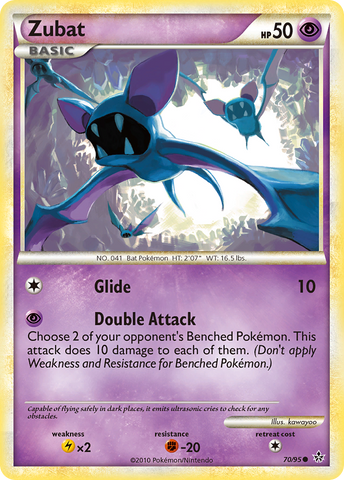 Zubat (70/95) [HeartGold & SoulSilver: Unleashed] Reverse Holofoil