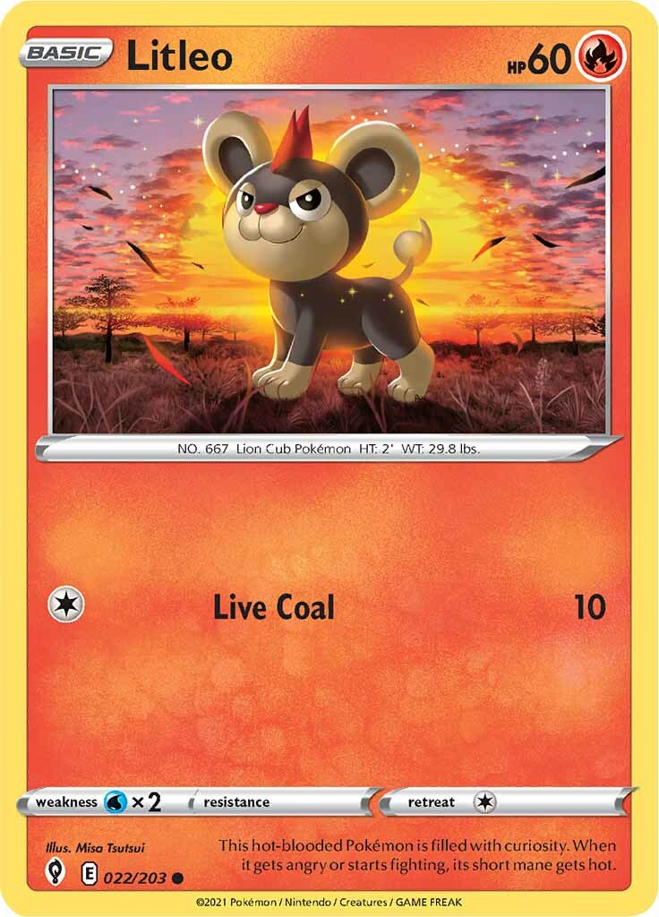 Litleo (022/203) [Sword & Shield: Evolving Skies] Reverse Holofoil