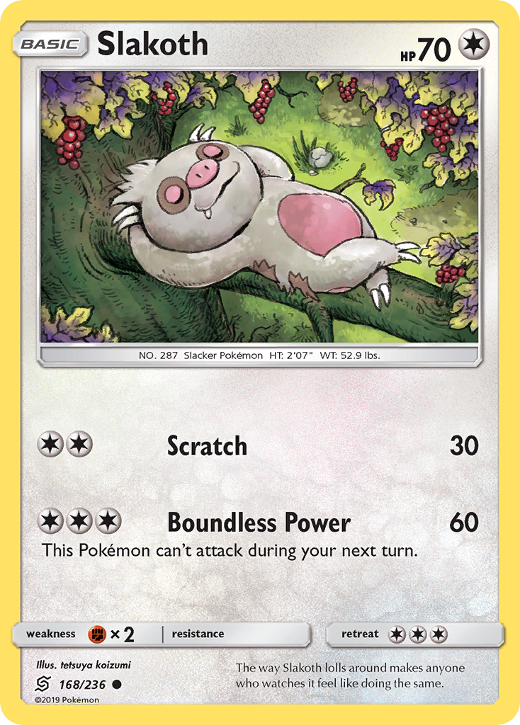 Slakoth (168/236) [Sun & Moon: Unified Minds] Reverse Holofoil