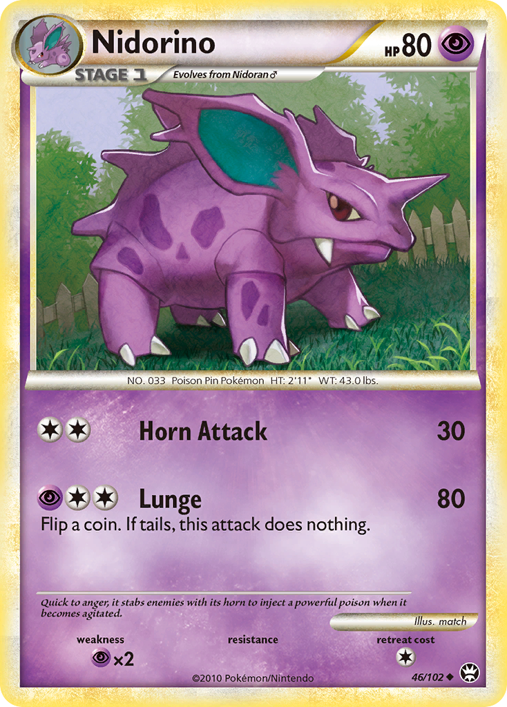 Nidorino (46/102) [HeartGold & SoulSilver: Triumphant] Reverse Holofoil