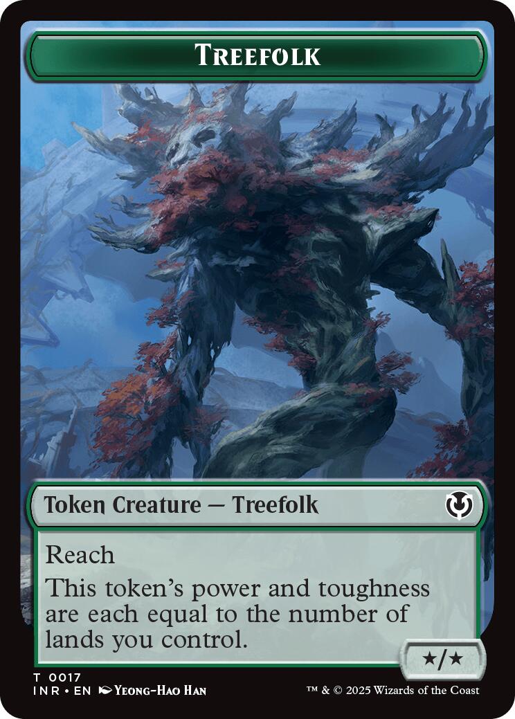 Treefolk // Emblem - Wrenn and Seven Double-Sided Token [Innistrad Remastered Tokens] Foil