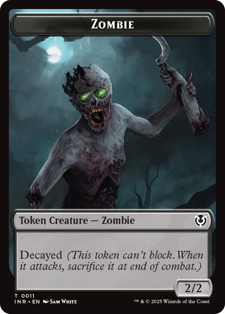 Zombie (0011) // Zombie (0012) Double-Sided Token [Innistrad Remastered Tokens] Foil
