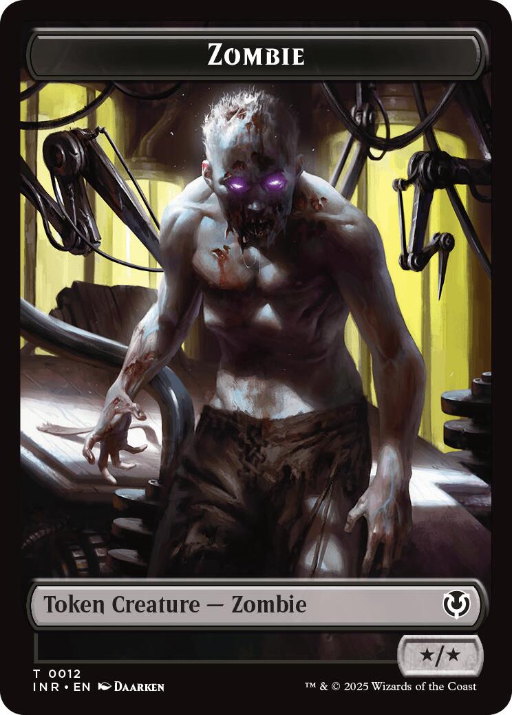 Zombie (0011) // Zombie (0012) Double-Sided Token [Innistrad Remastered Tokens] Foil