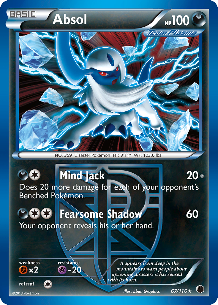 Absol (67/116) [Black & White: Plasma Freeze] Reverse Holofoil