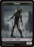 Zombie (0010) // Blood Double-Sided Token [Innistrad Remastered Tokens] Foil