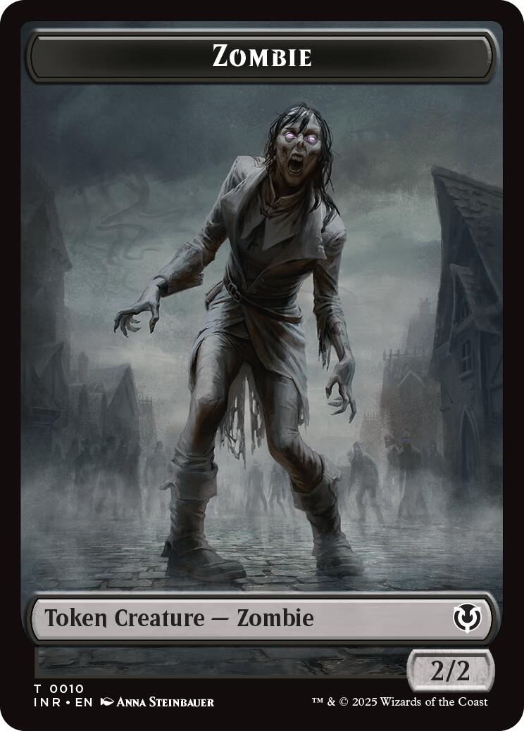 Zombie (0010) // Blood Double-Sided Token [Innistrad Remastered Tokens] Foil