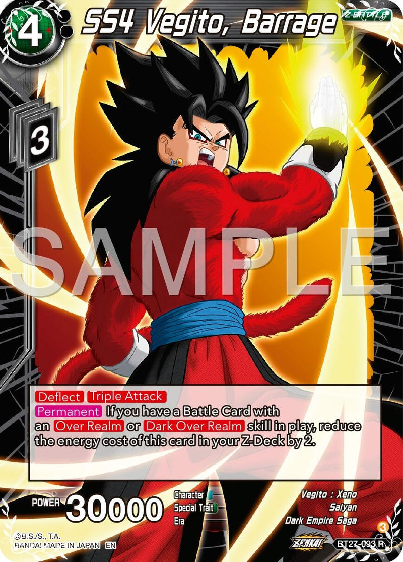 SS4 Vegito, Barrage (BT27-093) [History of Z] Parallel Foil