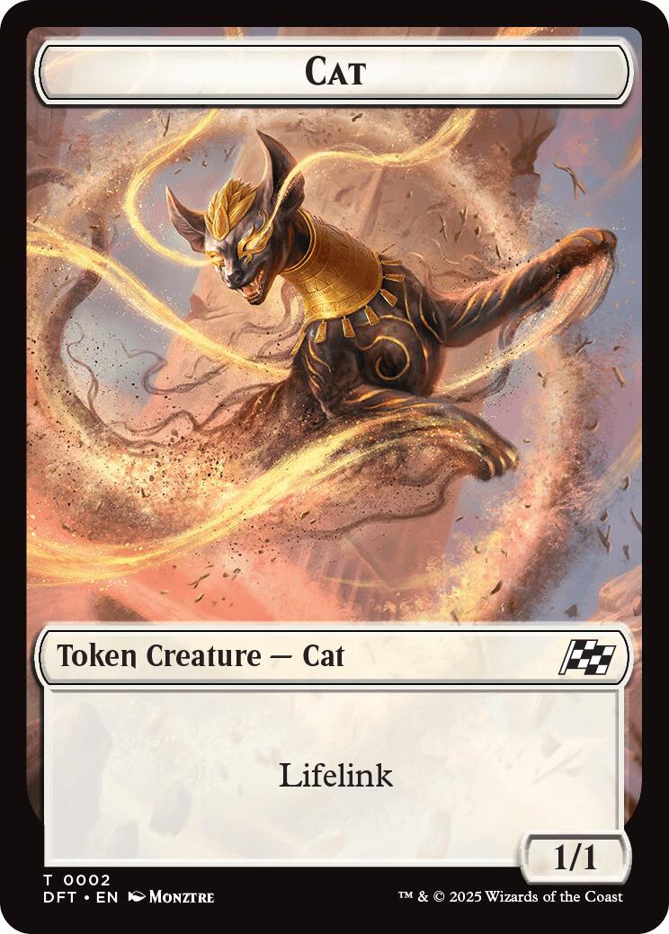 Cat // Thopter (0010) Double-Sided Token [Aetherdrift Tokens] Foil