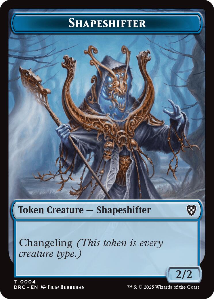 Shapeshifter // Zombie (0003) Double-Sided Token [Aetherdrift Tokens] Foil