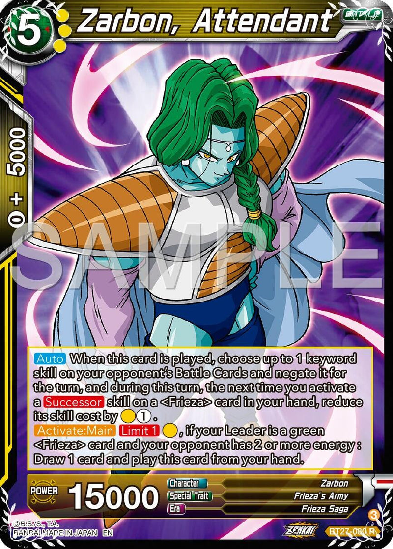 Zarbon, Attendant (BT27-080) [History of Z] Parallel Foil