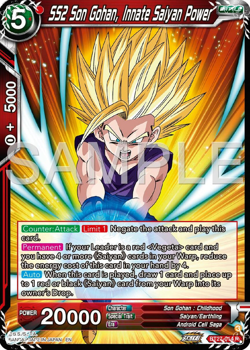 SS2 Son Gohan, Innate Saiyan Power (BT27-014) [History of Z] Parallel Foil