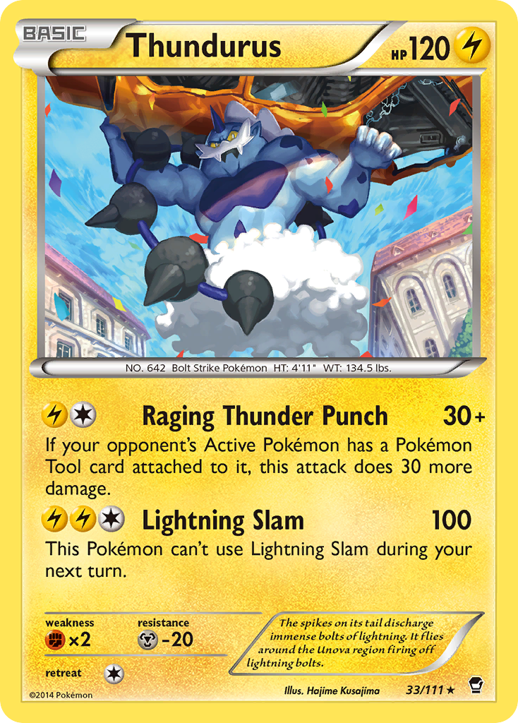 Thundurus (33/111) [XY: Furious Fists] Reverse Holofoil