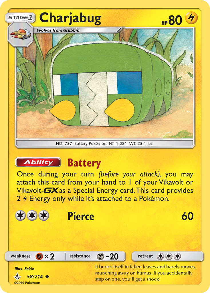 Charjabug (58/214) [Sun & Moon: Unbroken Bonds] Reverse Holofoil