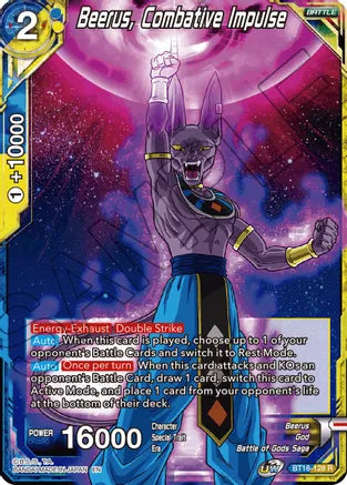 Beerus, Combative Impulse (BT16-128) [Realm of the Gods] Parallel Foil