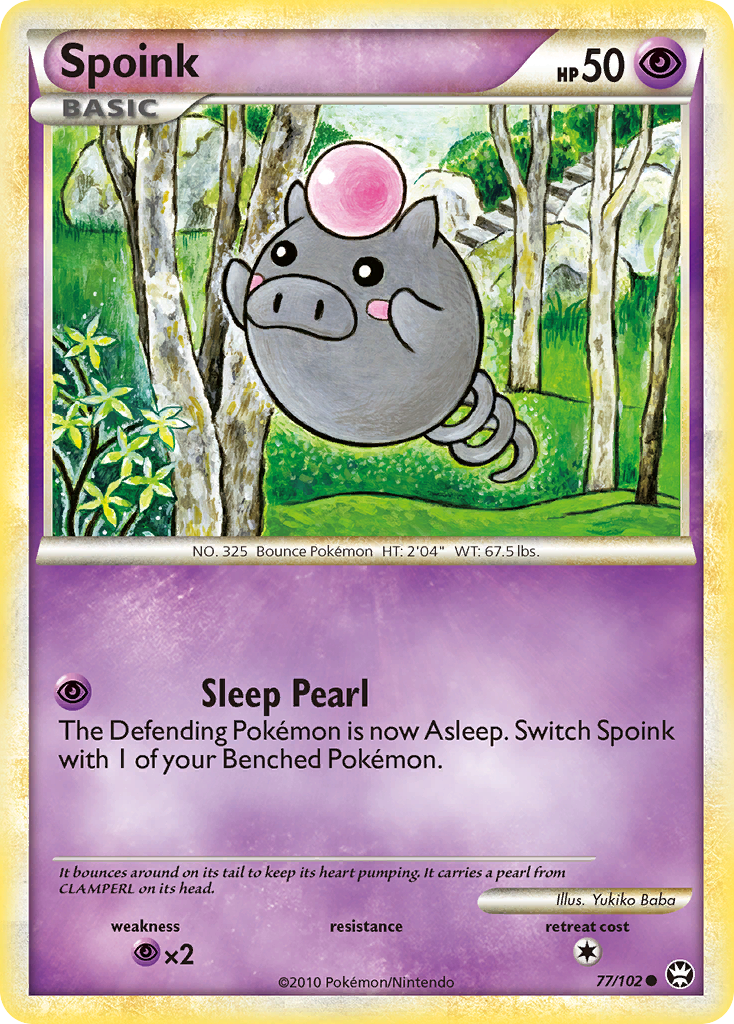 Spoink (77/102) [HeartGold & SoulSilver: Triumphant] Reverse Holofoil