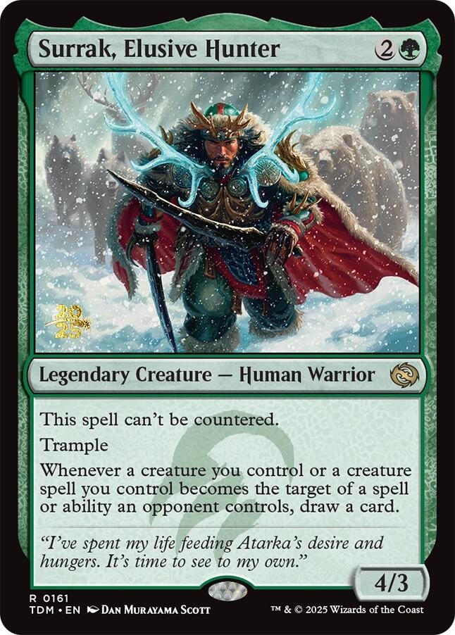 Surrak, Elusive Hunter [Tarkir: Dragonstorm Prerelease Promos] Foil