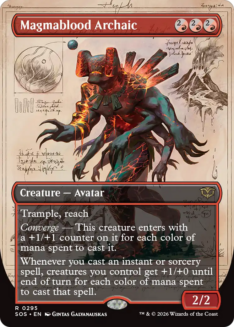 Magmablood Archaic (Borderless) [Secrets of Strixhaven] Foil